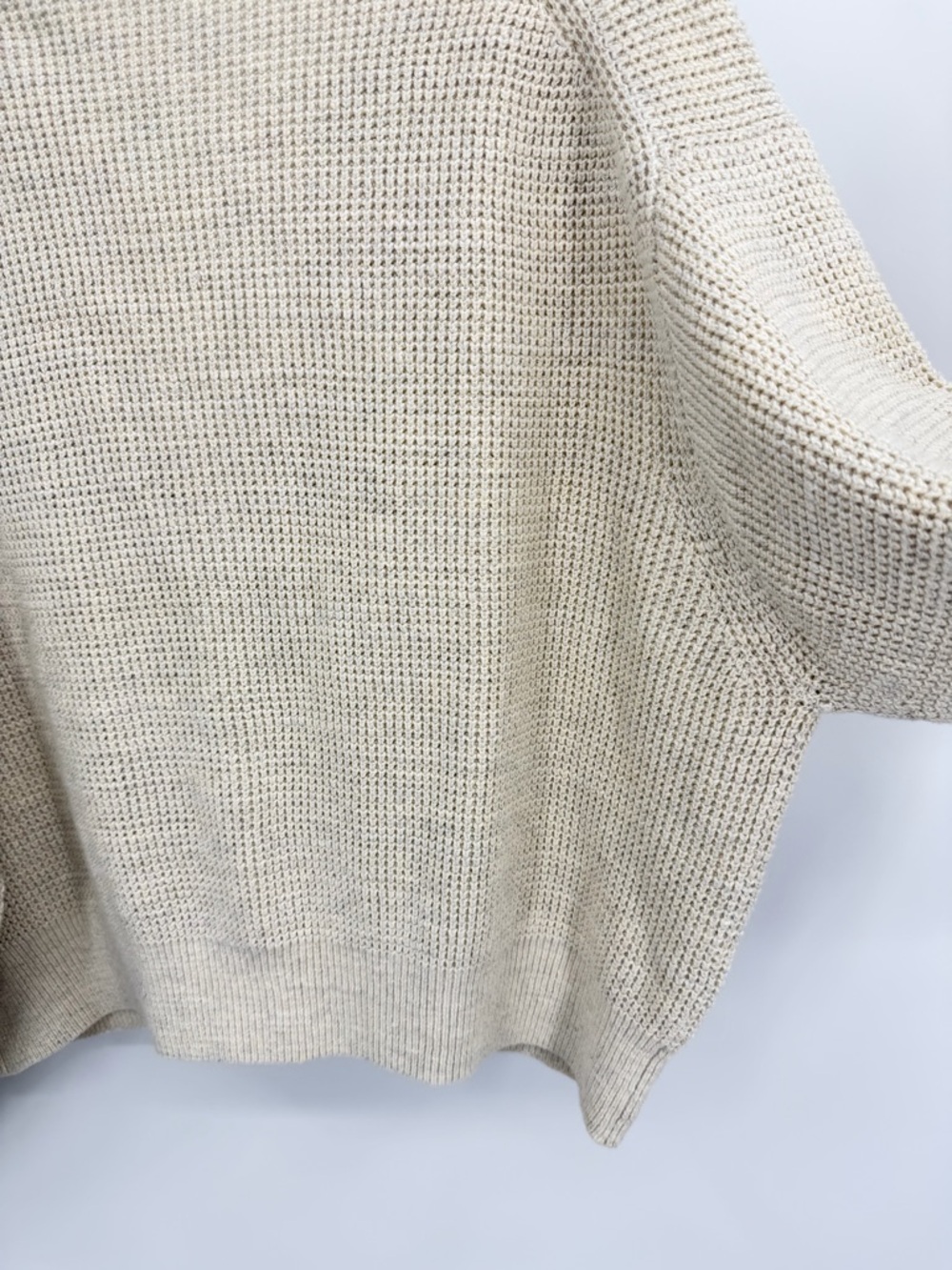 Buck Mason NWT Seafarer Cotton Cropped Cardigan Marled Sand Ivory Size XL - Picture 10 of 15